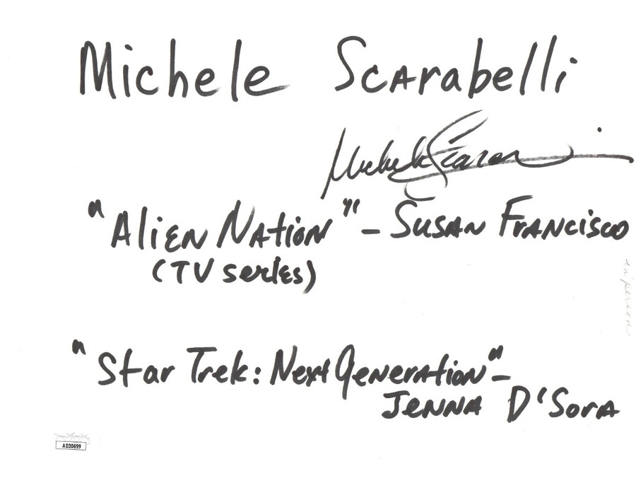Michele Scarabelli Autograph Large Cut Signature Alien Nation Susan JSA AD30699
