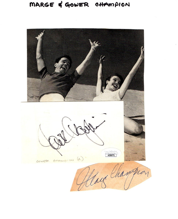 Marge & Gower Champion Signed Autographed Cut Signatures Dancers JSA COAs