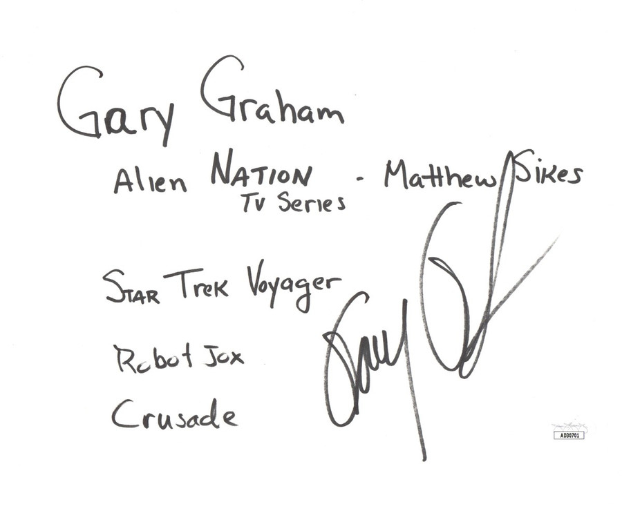 Gary Graham Autographed Large Cut Signature Alien Nation Matthew JSA AD30701