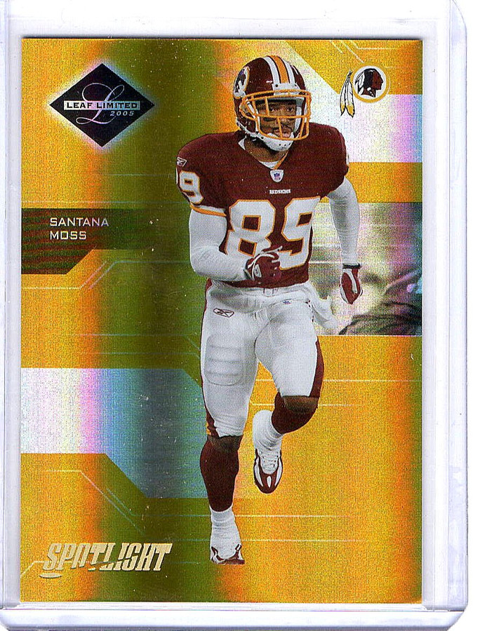 Santana Moss 2005 Leaf Limited Gold Spotlight Parallel Washington #100 09/25