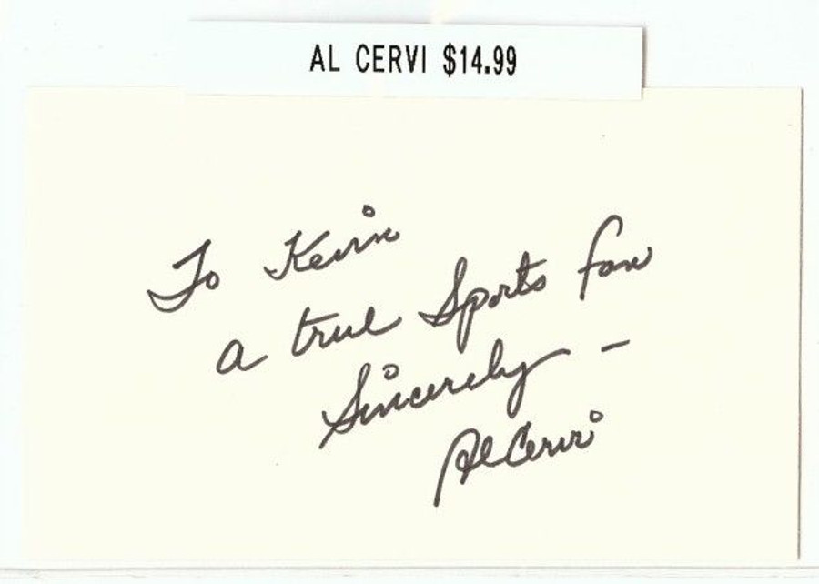 Al Cervi Signed Index Card Auto Autograph Digger B