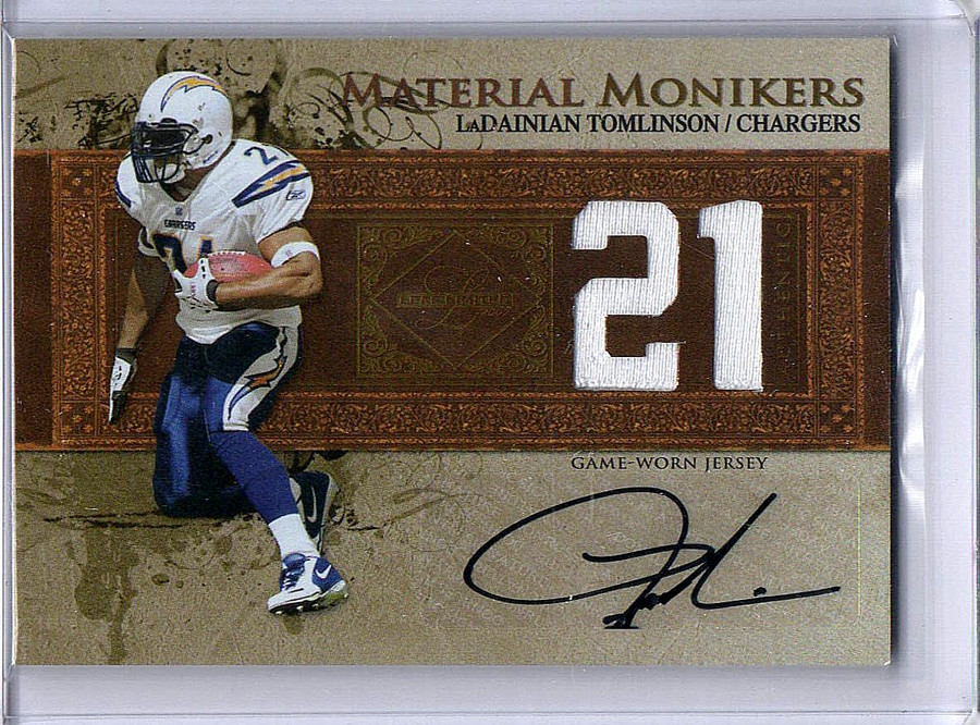 LaDainian Tomlinson 2007 Leaf Limited Material Monikers Jersey Auto  #48 17/21