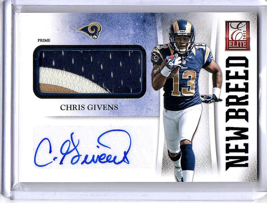 Chris Givens 2012 Elite New Breed 3 Color Patch Auto Rams #34 17/25