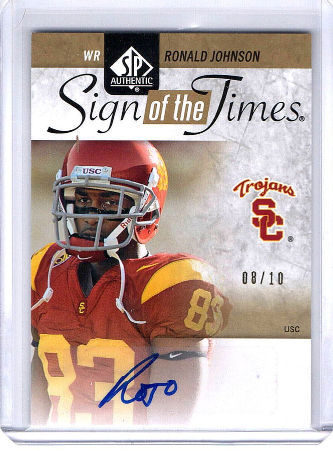 Ronald Johnson 2011 SP Authentic Sign of the Times Autograph Gold USC #RJ 08/10