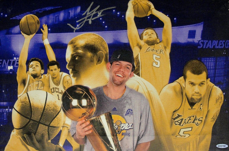 Jordan Farmar Hand Signed Autographed 22x32 Stretched Canvas Lakers Collage UDA