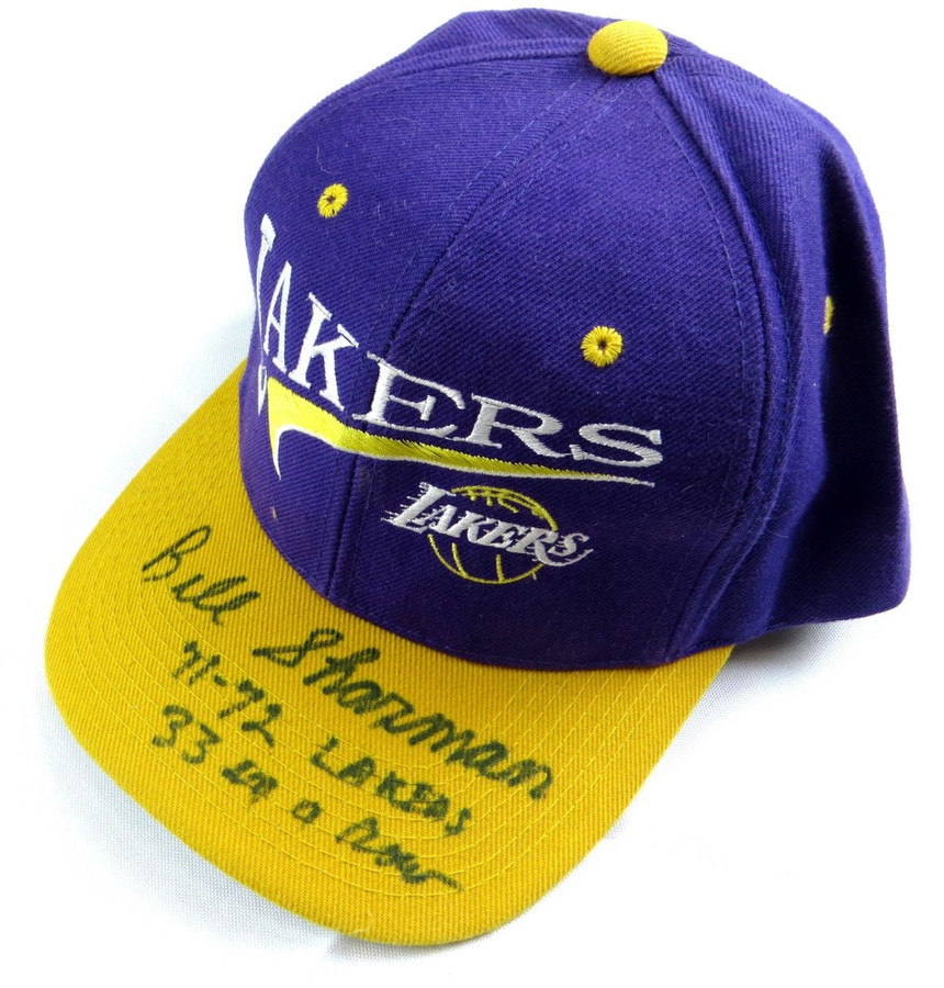 Bill Sharman Signed Autographed Hat "71-72 Lakers 33 in a Row" BAS BJ080082