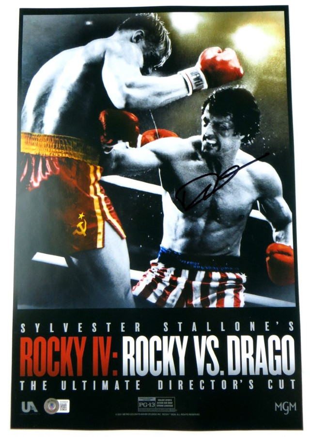 Dolph Lundgren Signed Autographed 12X18 Photo Rocky vs. Drago Cut BAS BH098925