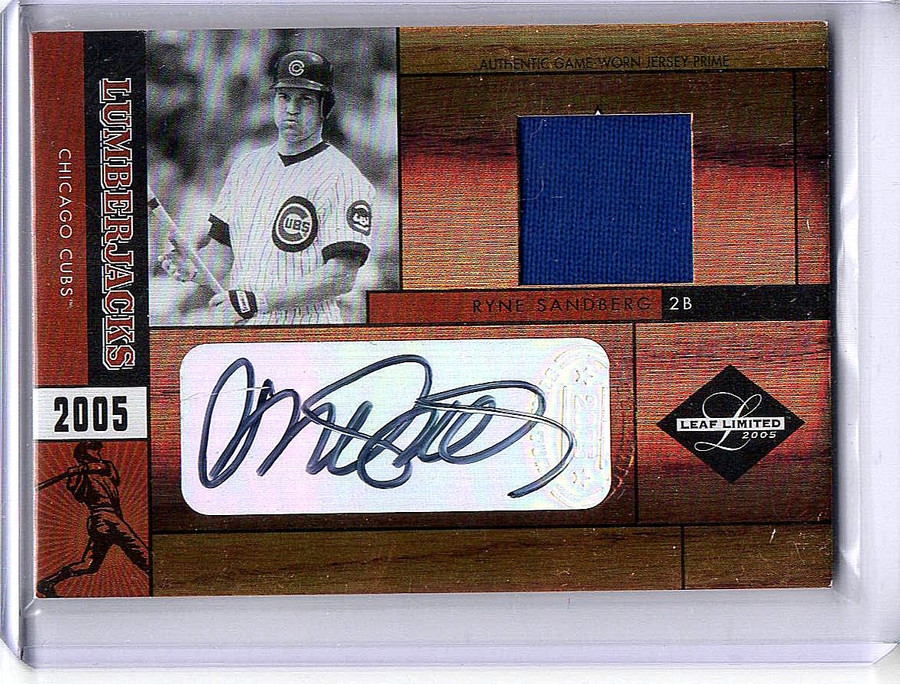 Ryne Sandberg 2005 Leaf Limited Lumberjacks Patch Autograph Cubs #LJ-35 02/10