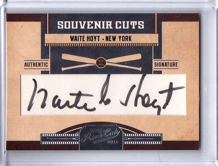 Waite Hoyt 2011 Prime Cuts Souvenir Cuts Auto Autograph Yankees #15 07/15