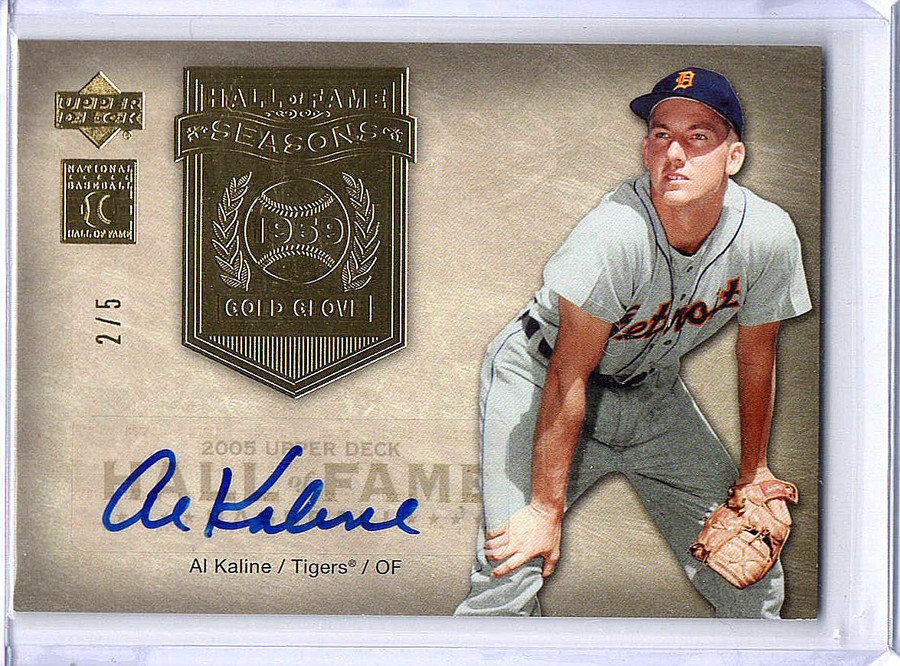 Al Kaline 2005 UD Hall of Fame Seasons Gold Auto Autograph Tigers #HFS-AK2 2/5