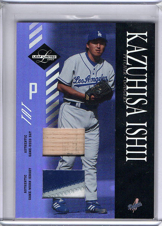 Kazihisa Ishii 2003 Leaf Limited Dual Patch Bat Relic Dodgers #83 13/25