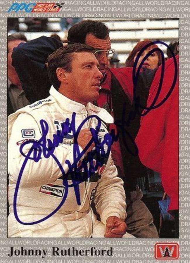 Johnny Rutherford 1991 All World Indy Signed Card Auto