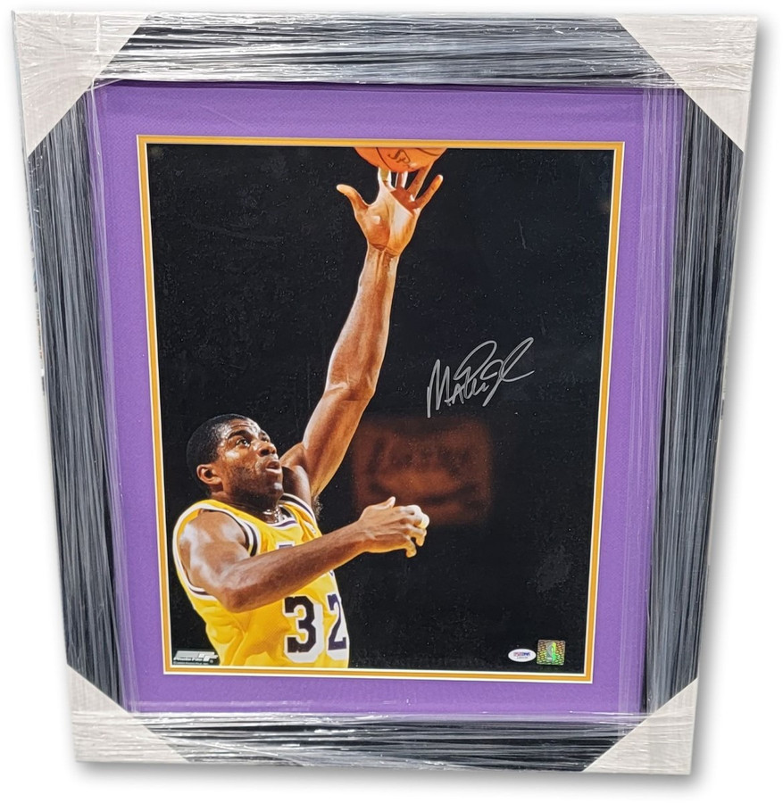 Magic Johnson Signed Autographed Framed Photo Los Angeles Lakers PSA L90235