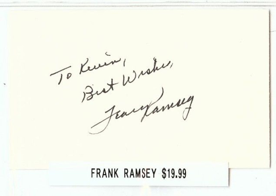 Frank Ramsey Signed Index Card Auto Autograph Celtics B