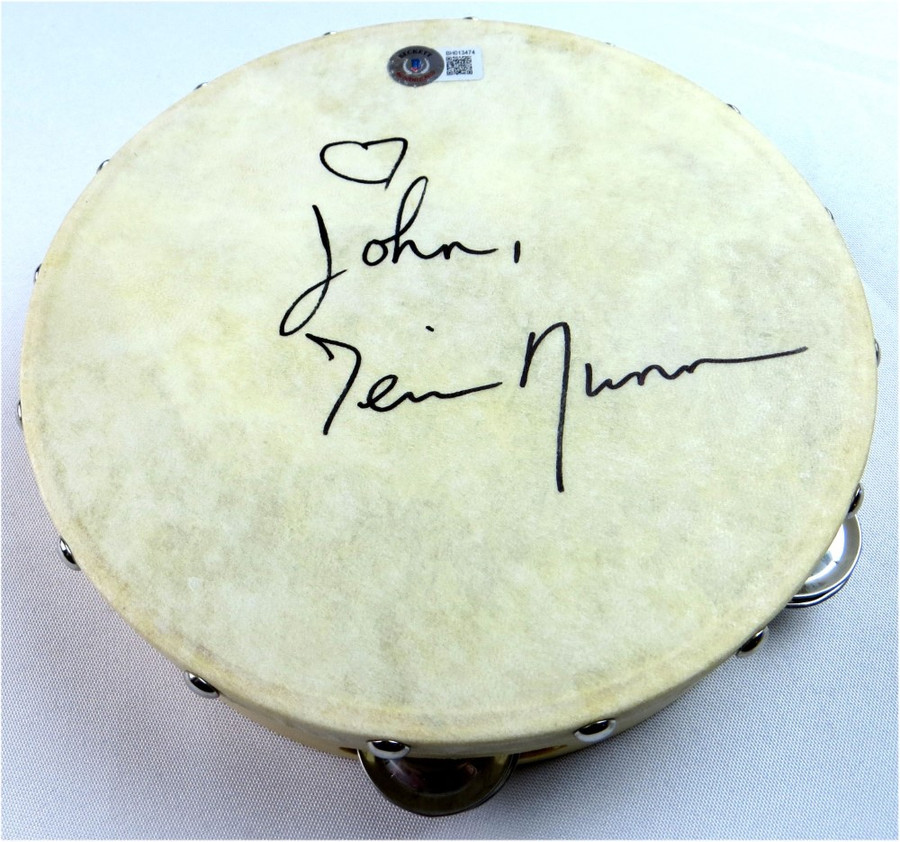 Terri Nunn Signed Autographed Tambourine Berlin Singer to John BAS BH013474