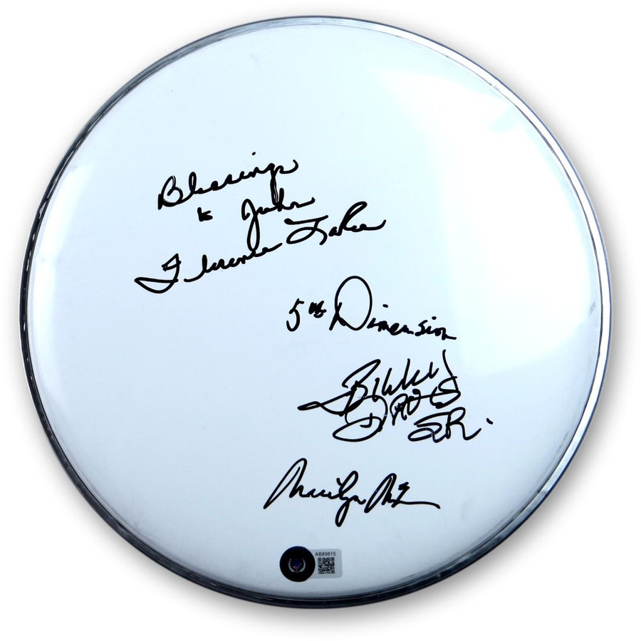 5th Dimension Band Signed Autographed 10" Drumhead LaRue McCoo Davis BAS AB89815
