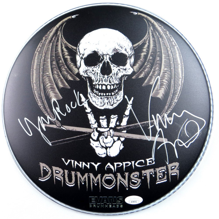 Vinny Appice Signed Autograph 12" Drumhead Dio Black Sabbath Drummer JSA AI98952