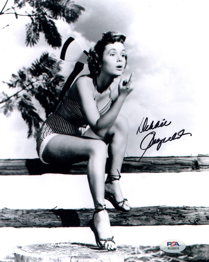 Debbie Reynolds Signed Autograph 8X10 Photo Vintage Sitting on Fence PSA AL92610
