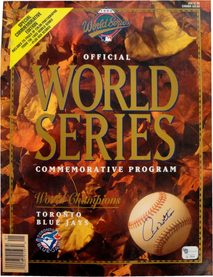 Paul Molitor Hand Signed Autographed 1993 World Series Official Program Jays GAI