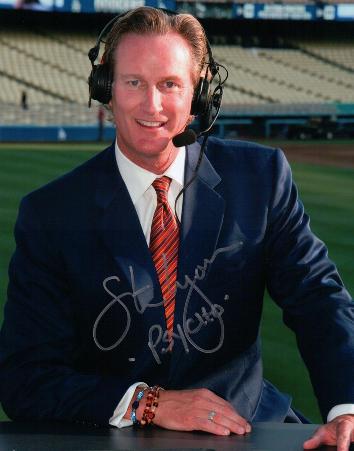 Steve "Psycho" Lyons Signed 8X10 Photograph Autograph Broadcasting Shot w/COA