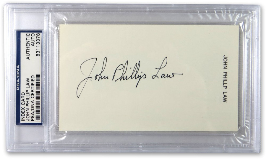 John Phillip Law Signed Autographed Index Card Legendary Actor PSA/DNA Slabbed