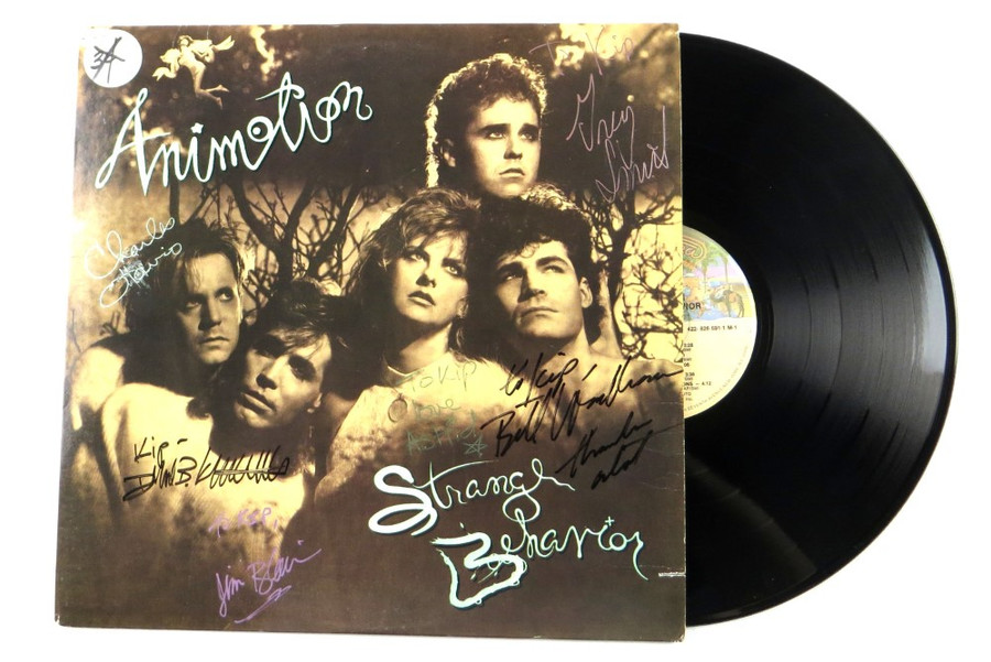 Animotion Band Signed Autographed Album Cover Bill Wadhams Astrid Plane BAS LOA