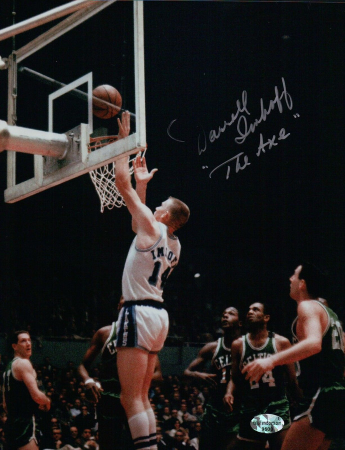 Darrall Imhoff Signed 8X10 Autograph Photo "The Axe" Lay-Up Celtics COA Lakers