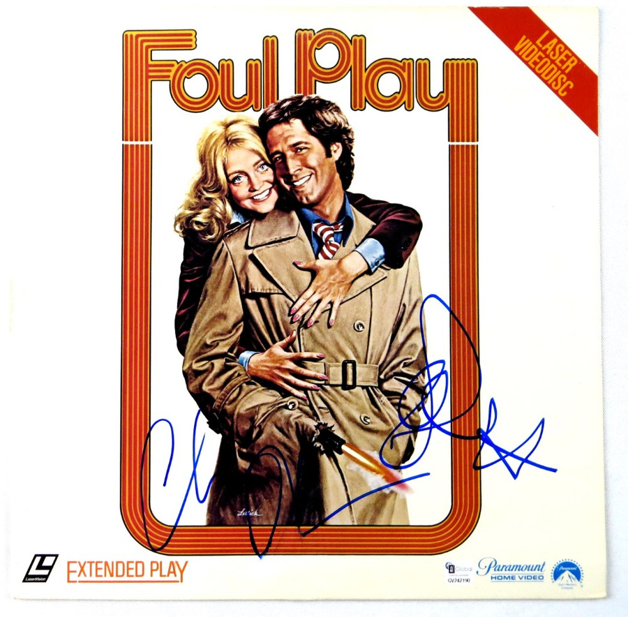 Chevy Chase Goldie Hawn Signed Autographed Laserdisc Cover Foul Play JSA AI98893