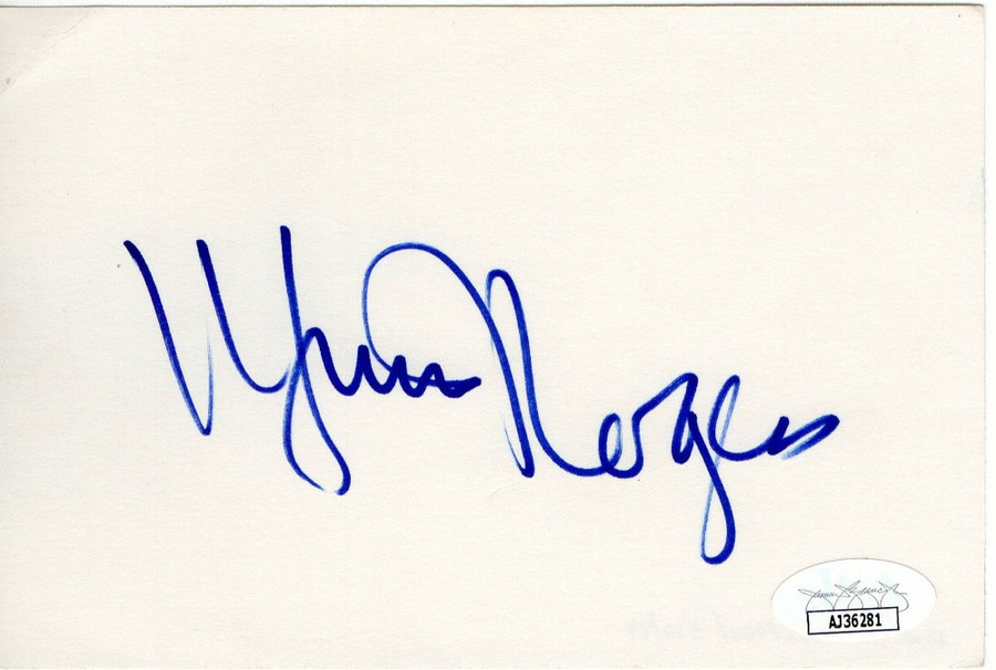Mimi Rogers Signed Autographed Index Card The Rapture Austin Powers JSA AJ36281