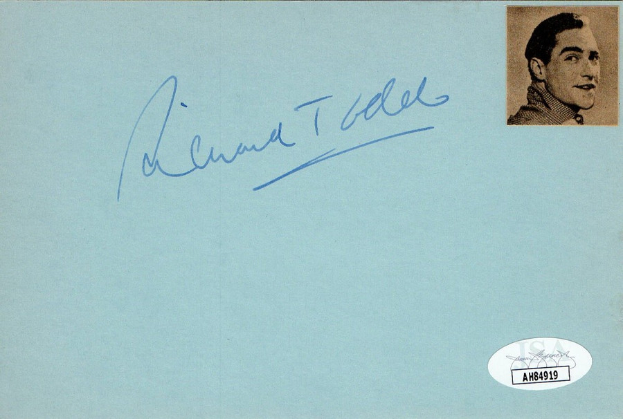 Richard Todd Signed Autographed Index Card The Hasty Heart JSA AH84919