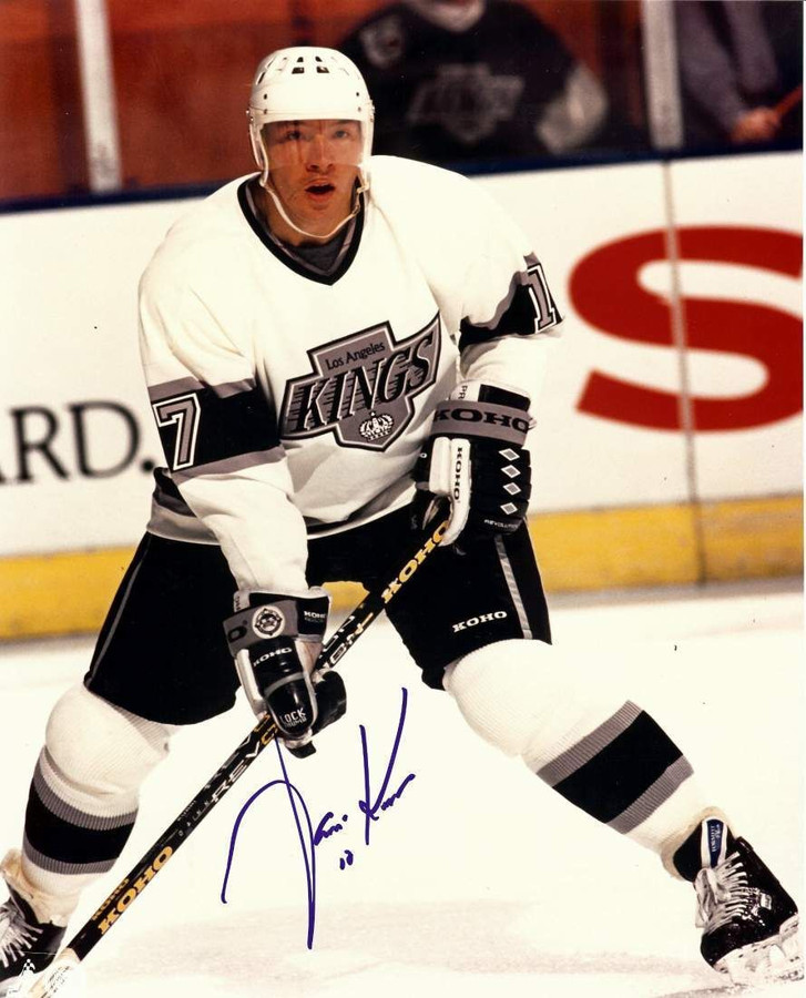 Jari Kurri Autographed Signed 8X10 Photo Los Angeles Kings Stick On Ice Blue Ink