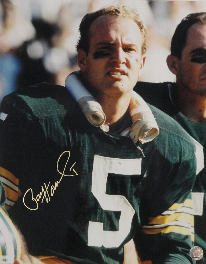 Paul Hornung Signed Autographed 16x20 Photograph Green Bay Packers On Bench GAI