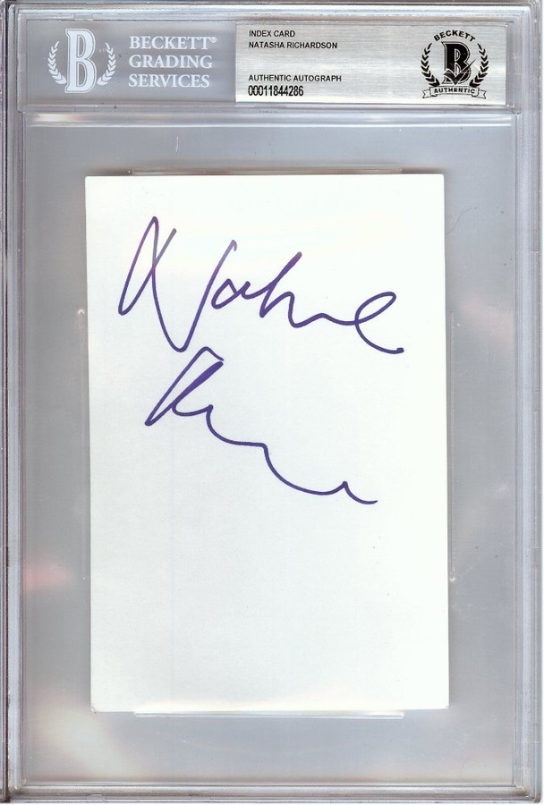 Natasha Richardson Signed Autographed Index Card Late Actress Beckett Encased