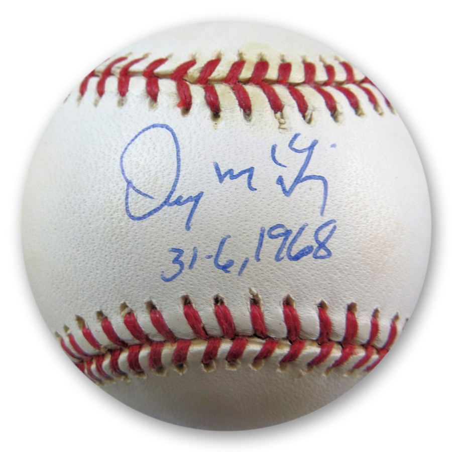 Denny McLain Signed Autographed AL Baseball Tigers "31-6 1968" JSA AJ82616