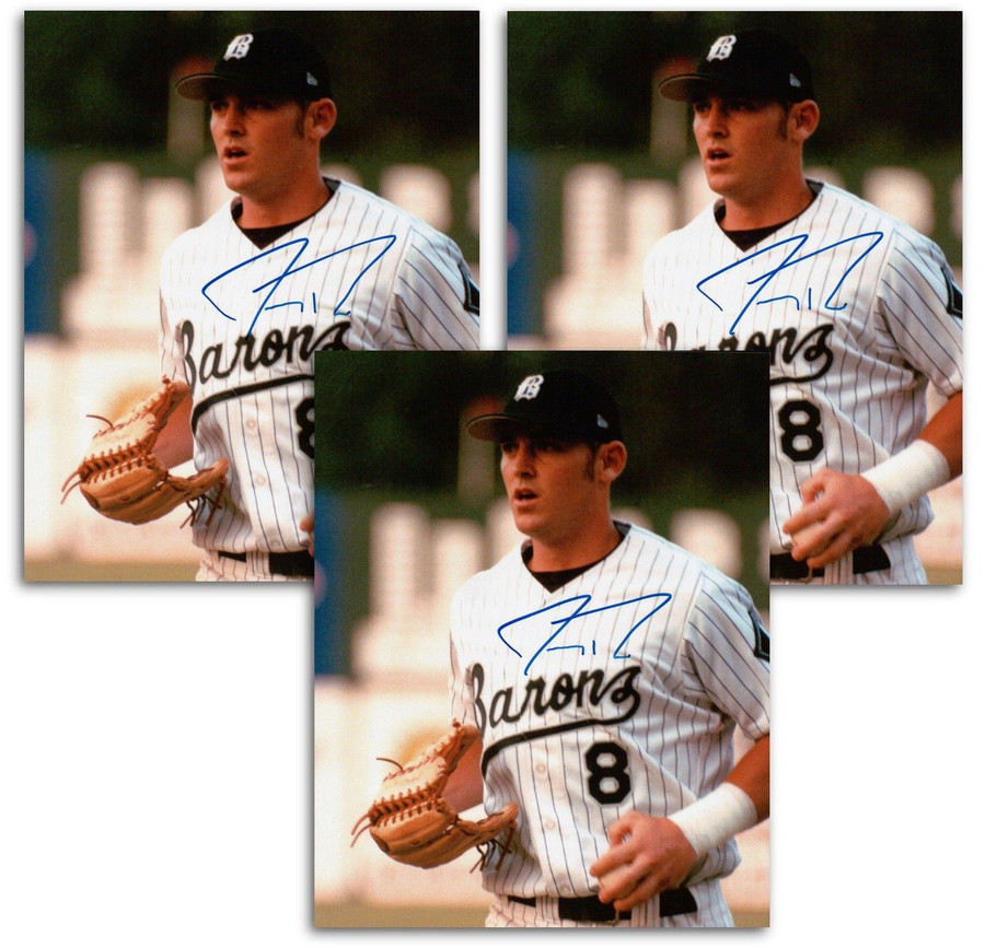 3 Count - Jeremy Reed Signed 8X10 Photos Autographs Birmingham Barons w/COA Auto