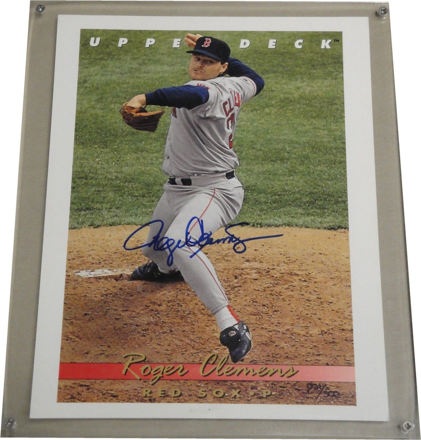 Roger Clemens Signed Autographed 9x11 Trading card Photograph UDA COA ONLY