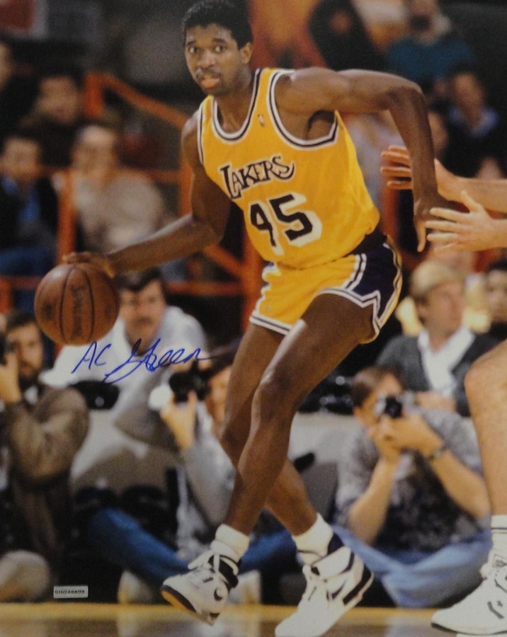 AC Green Signed Autographed 16x20 Photograph Los Angeles Lakers Blue Ink UDA A.C