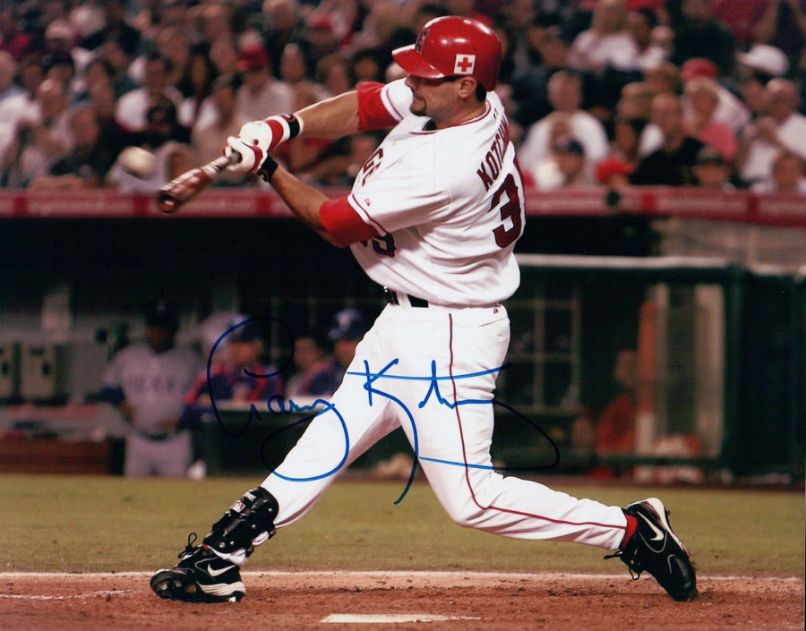 Casey Kotchman Signed 8X10 Photograph Autograph Angels Blue Ink Swing w/COA