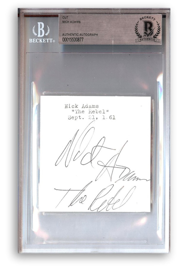 Nick Adams Signed Autographed Cut Signature The Rebel Johnny Yuma BAS 877