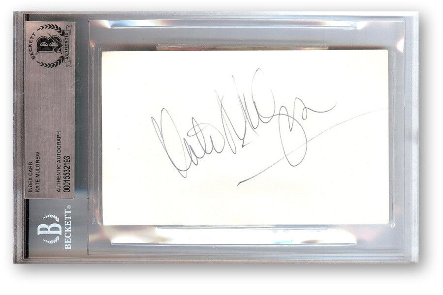 Kate Mulgrew Signed Autographed Index Card Star Trek: Voyager BAS 2193