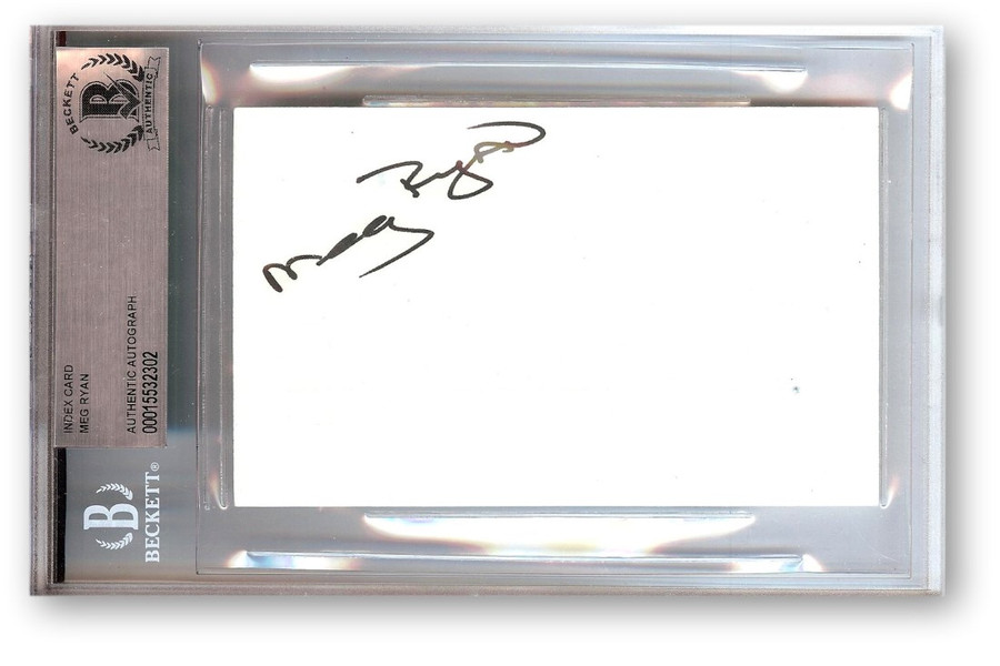 Meg Ryan Signed Autographed Index Card When Harry Met Sally BAS 2302