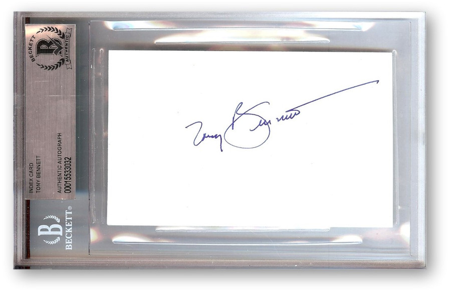 Tony Bennett Signed Autographed Index Card Legendary Singer Songwriter BAS 3032