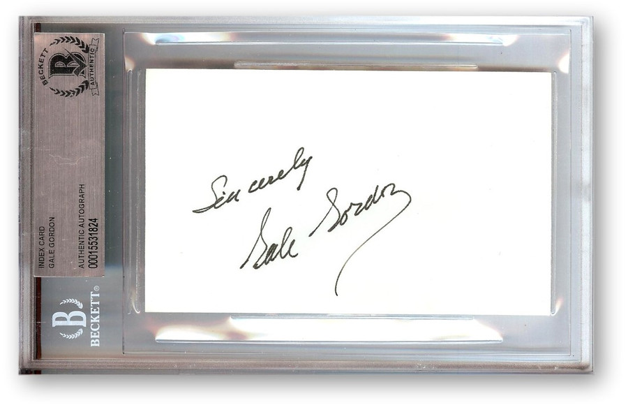 Gale Gordon Signed Autographed Index Card I Love Lucy BAS 1824