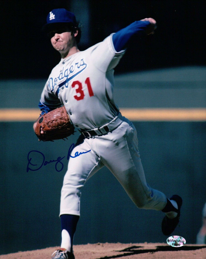 Doug Rau Signed 8X10 Photo Autograph Dodgers Pitching Blue Ink Auto COA