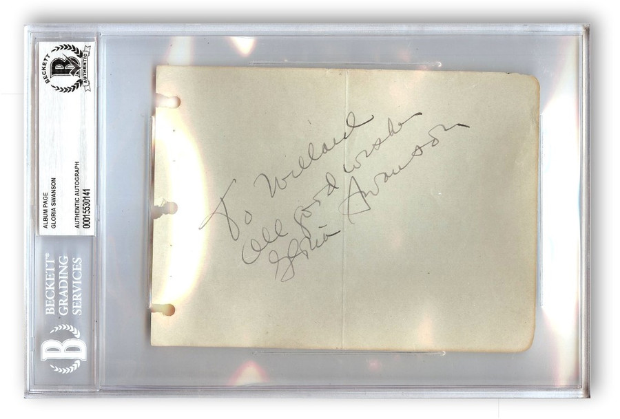 Gloria Swanson Signed Autographed Cut Signature Sunset Boulevard BAS 0141