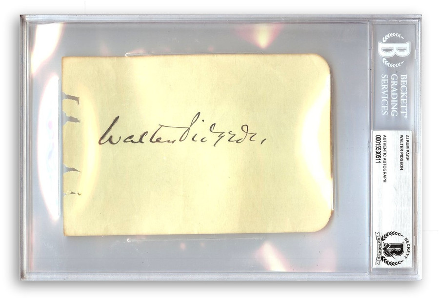 Walter Pidgeon Signed Autograph Cut Signature  Mrs. Miniver Madame Curie BAS 511
