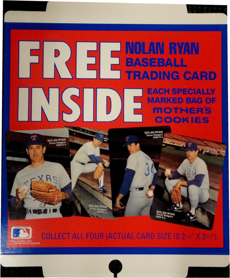 Nolan Ryan Original Mothers Cookies Advertisement 18"x22" FREE INSIDE New