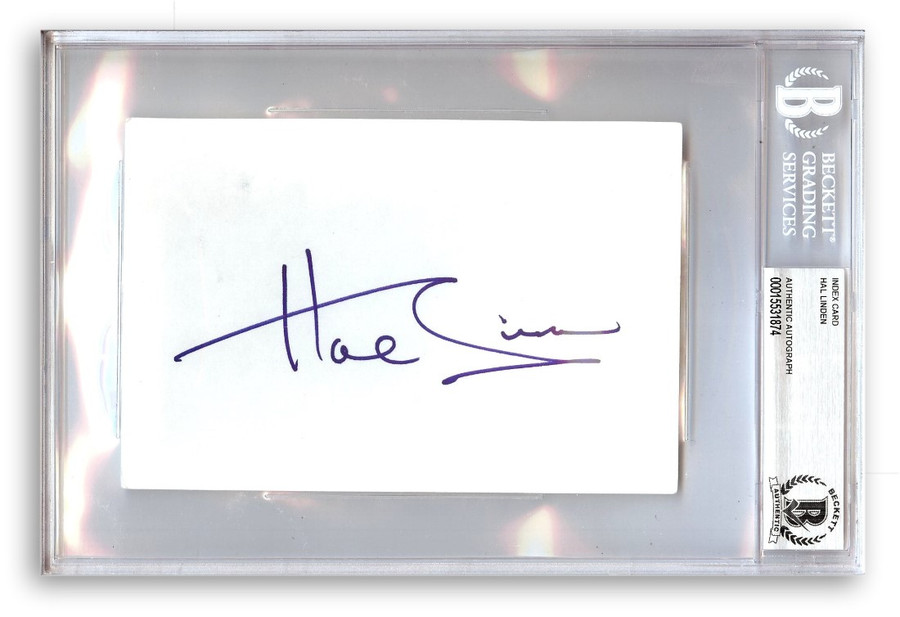 Hal Linden Signed Autographed Index Card Barney Miller Actor BAS 1874