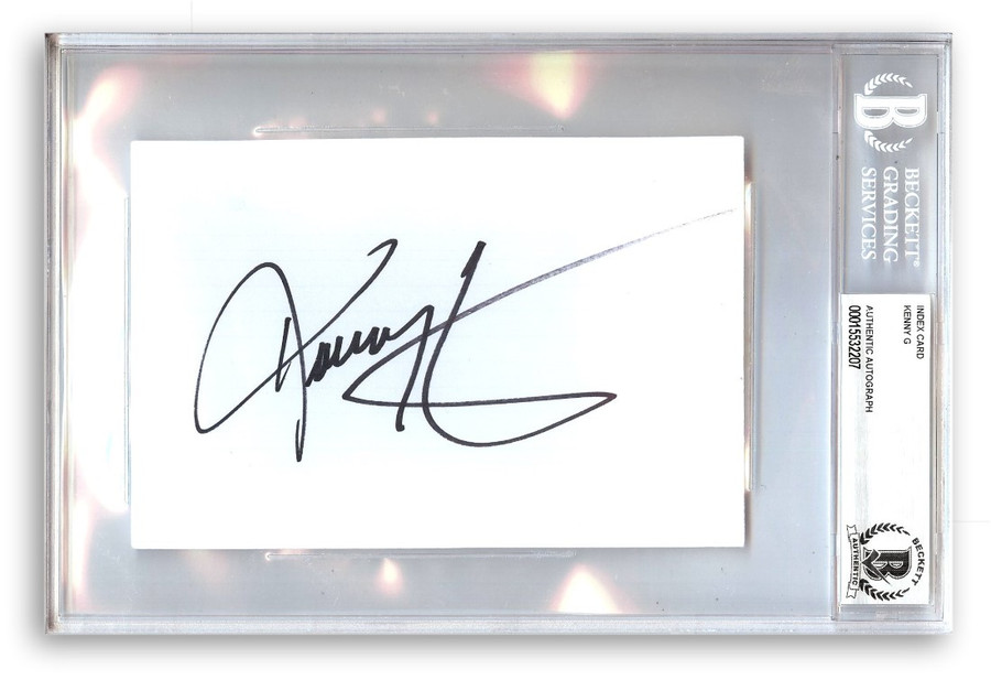 Kenny G Signed Autographed Index Card Jazz Saxophone Legend BAS 2207