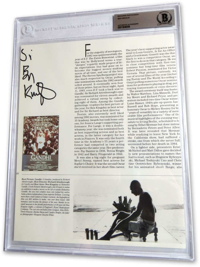 Dir Ben Kingsley Signed Autographed Magazine Photo Ghandi Actor BAS 8366